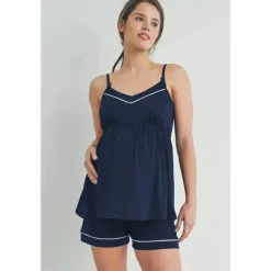 Hello Miz – Conjunto de regata e shorts Cami para maternidade, azul marinho Discount