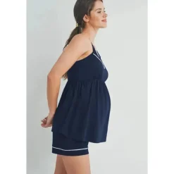 Hello Miz – Conjunto de regata e shorts Cami para maternidade, azul marinho Discount