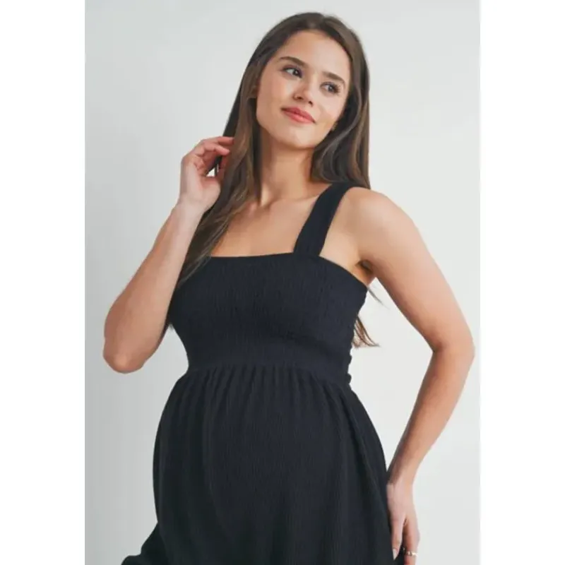 hello_miz__ribbed_smocked_SKUOxl6iFqT_1.webp Hello Miz - Ribbed Smocked Maternity Knit Romper, Black New