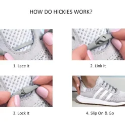 Hickies – Cadarços sem gravata para adultos Premium, unissex, tamanho único, tiras cinza Clearance