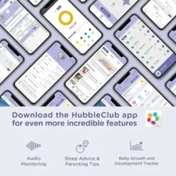 Hubble - Wi-Fi Baby White Noise, Eclipse + chupeta portátil Fashion