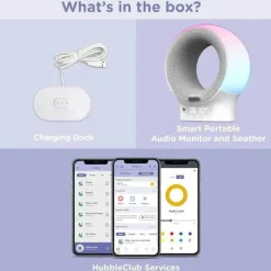 Hubble - Wi-Fi Baby White Noise, Eclipse + chupeta portátil Fashion