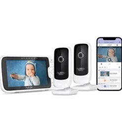 Hubble - Wi-Fi Nursery Pal Link Premium Twin 5 Monitor de bebê inteligente com câmeras duplas New