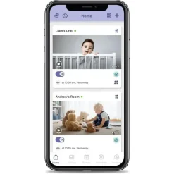 Hubble - Wi-Fi Nursery Pal Deluxe Twin 5 Smart Hd Baby Monitor com visualizador de tela sensível ao toque e câmeras duplas portáteis Online