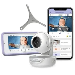 Hubble - Wi-Fi Nursery Pal Deluxe 5 Smart Hd Baby Monitor com visualizador de tela sensível ao toque e câmera portátil New