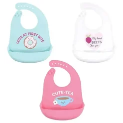 Baby Vision Hudson - Baby Babadores de silicone unissex para bebês, Cute-Tea, tamanho único, 3 unidades Sale