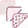 Baby Vision Hudson Baby - 3 unidades de toalhas de algodão unissex com capuz, floral quente Fashion