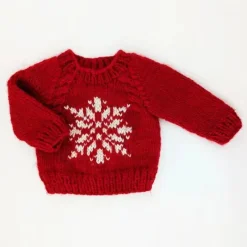 Huggalugs - Snowflake Red Crew Neck Sweater For Baby & Toddler Hot