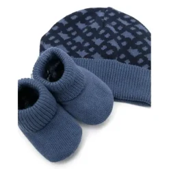 Hugo Boss - Conjunto de chapéu e chinelos Geometric Intarsia, Marinha Online