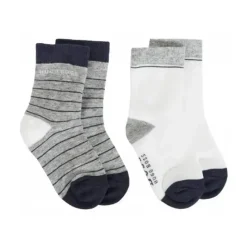 Hugo Boss - Pacote de 2 meias, branco/cinza, tamanho 17 Hot