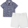 Hugo Boss Baby - Boy Shirt & Shorts Set, Blue Hot
