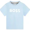 Hugo Boss Baby - Camiseta básica com logo e manga curta, azul Fashion