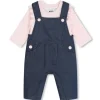 Hugo Boss Baby - Camiseta de manga comprida, macacão e conjunto de cobertor, jeans/rosa Fashion