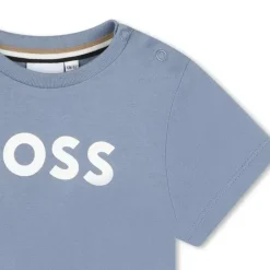 Hugo Boss Baby - Camiseta básica com logo e manga curta, cinza Hot