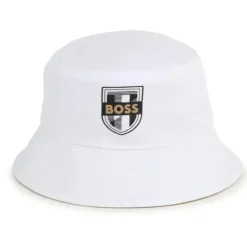 Hugo Boss Baby - Chapéu Bucket Reversível, Branco/Bege Outlet