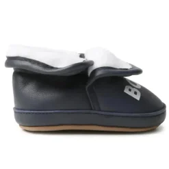 Hugo Boss Baby - Chinelos de couro falso Sherling, Marinha Discount