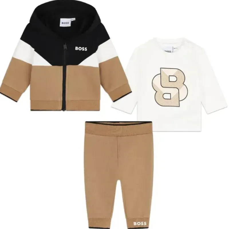 hugo_boss_baby__conjunto__SKU6xnrXdnX_0.webp Hugo Boss Baby - Conjunto de algodão para bebê, marrom Outlet