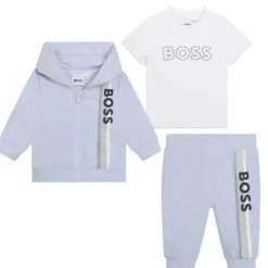 Hugo Boss Baby - Conjunto de moletom e camiseta para menino, branco e azul claro Outlet