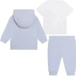 Hugo Boss Baby - Conjunto de moletom e camiseta para menino, branco e azul claro Outlet