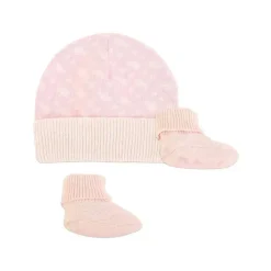 Hugo Boss Baby - Conjunto de chapéu e chinelos Geometric Intarsia, rosa Outlet
