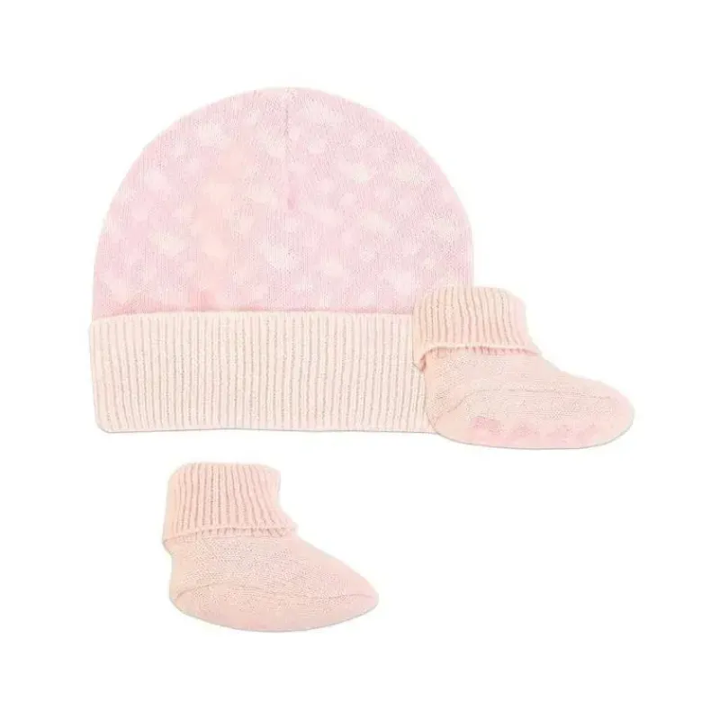hugo_boss_baby__conjunto__SKUHgYGur3o_0.webp Hugo Boss Baby - Conjunto de chapéu e chinelos Geometric Intarsia, rosa Outlet