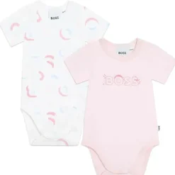 Hugo Boss Baby - Conjunto de 2 macacões para bebê, branco/rosa Online