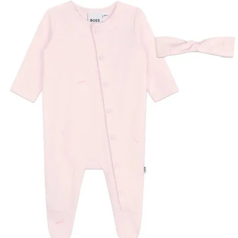 hugo_boss_baby__conjunto__SKUgK8KESGm_0.webp Hugo Boss Baby - Conjunto de Footie, Faixa de Cabeça e Cobertor, Rosa Best
