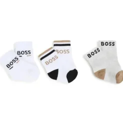 Hugo Boss Baby - Conjunto de meias 3Pk branco, preto e bege Clearance