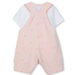 Hugo Boss Baby - Girl Dungarees & T-Shirt White And Pink Outlet