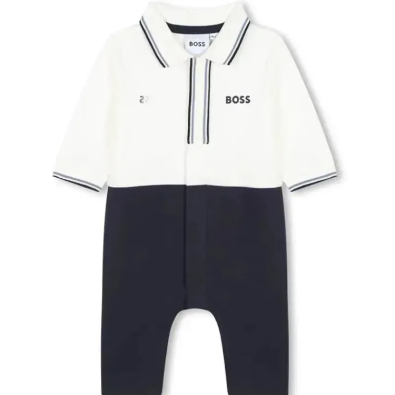 hugo_boss_baby__macaco_de_SKUMHjxCGbs_0.webp Hugo Boss Baby - Macacão de gola polo Ceremony, azul marinho Fashion
