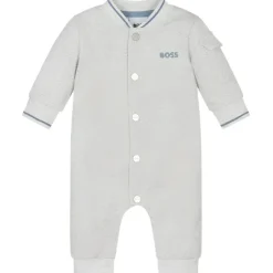 Hugo Boss Baby - Macacão de algodão cinza para meninos Online