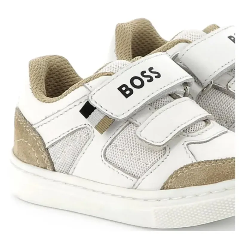 hugo_boss_baby__mini_me_s_SKUA9oHUqHZ_1.webp Hugo Boss Baby - Mini Me Sneaker Velcro Closure, White/Beige Best