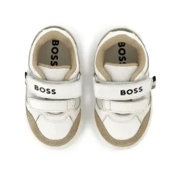 Hugo Boss Baby - Mini Me Sneaker Velcro Closure, White/Beige Best
