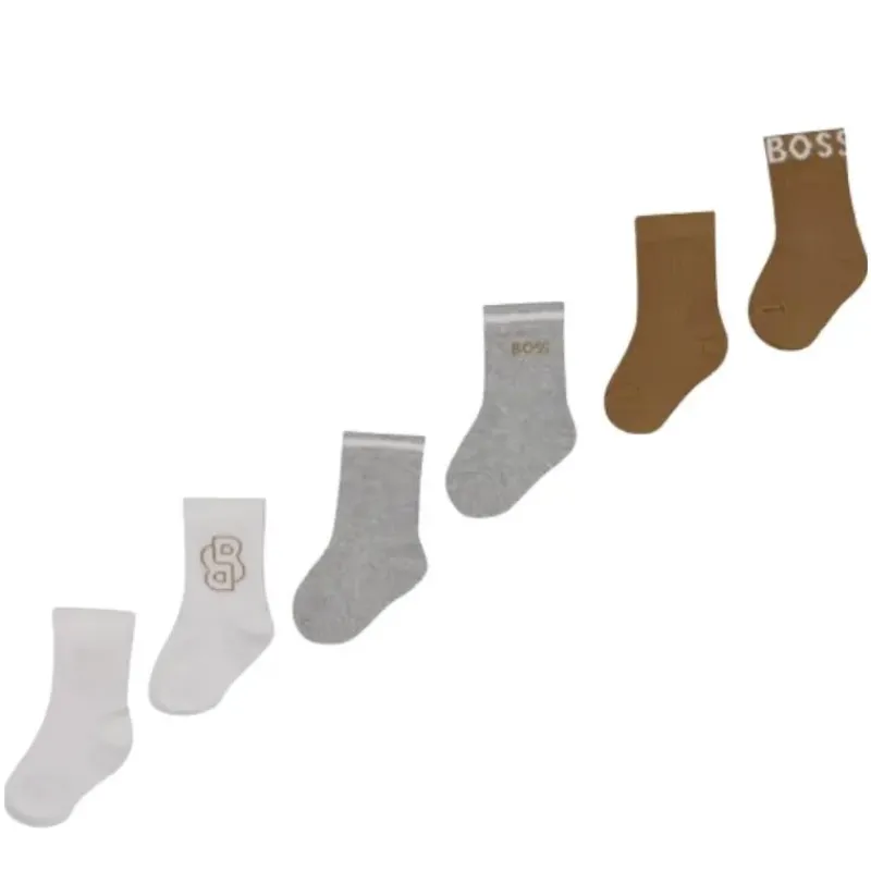 hugo_boss_baby__pk_beige__SKUtrVgmuOq_0.webp Hugo Boss Baby - 3Pk Beige & White Socks Outlet