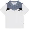 Hugo Boss Baby - Polo piquet manga curta colorblock, branco/azul Best