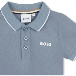 Hugo Boss Baby - Polo Piquet Manga Curta, Azul Clearance