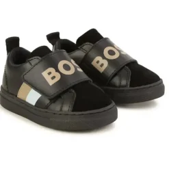 Hugo Boss Baby - Sapatilhas pretas com logotipo de velcro para meninos Discount