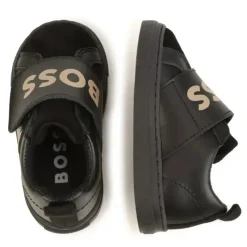 Hugo Boss Baby - Sapatilhas pretas com logotipo de velcro para meninos Discount