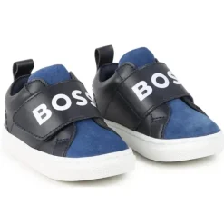 Hugo Boss Baby - Tênis Com Logotipo Elástico, Azul Marinho Hot