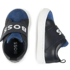 Hugo Boss Baby - Tênis Com Logotipo Elástico, Azul Marinho Hot