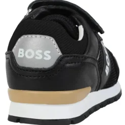Hugo Boss Baby - Tênis de couro para menino, preto Fashion