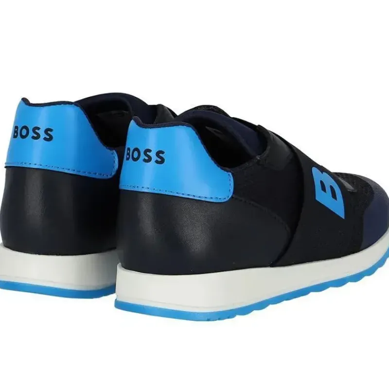 hugo_boss_baby__tnis_elst_SKUbPsXyQc7_1.webp Hugo Boss Baby - Tênis elástico com logotipo para meninos, azul marinho Clearance
