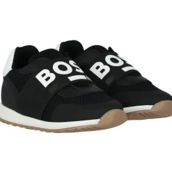 Hugo Boss Baby - Tênis em couro e malha com logotipo elástico Best