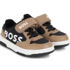 Hugo Boss Baby - Tênis em Mix Material, Preto/Bege Outlet