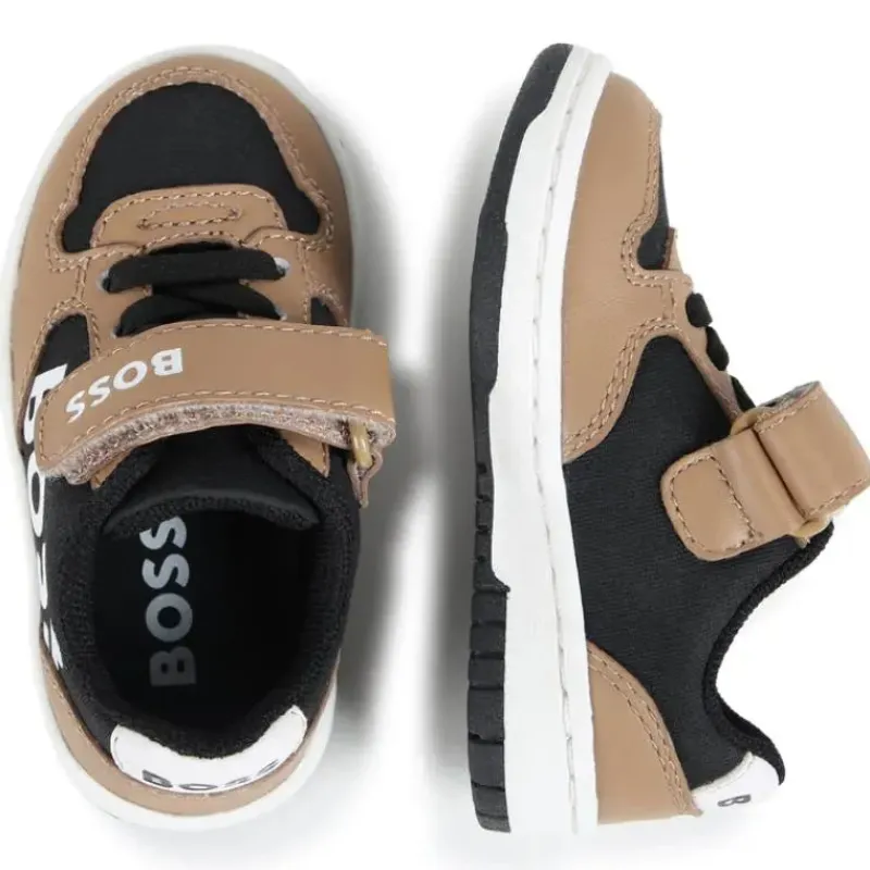 hugo_boss_baby__tnis_em_m_SKUWzMsmSnS_1.webp Hugo Boss Baby - Tênis em Mix Material, Preto/Bege Outlet