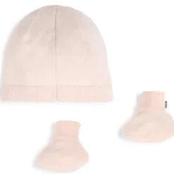 Hugo Boss Boss - Conjunto de gorro e botinhas de malha, rosa Sale