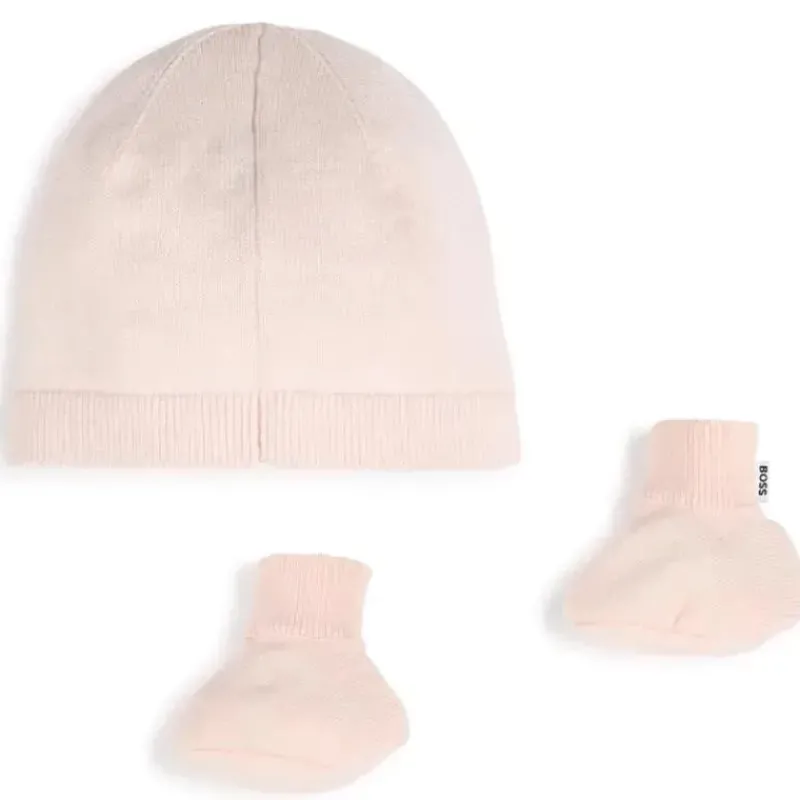 hugo_boss_boss__conjunto__SKUf0dUxywQ_1.webp Hugo Boss Boss - Conjunto de gorro e botinhas de malha, rosa Sale