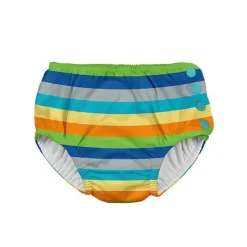 Iplay i play Snap Reutilizável Fralda Absorvente Maiô, Cinza Multistripe New