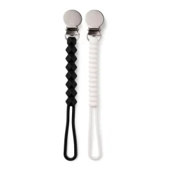 Infantino - All-In-One Pacigrip Silicone Holder 2Pk, Black/White New