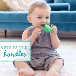 Infantino - Lil' Nibbles Textured Silicone Teether, Peas Clearance